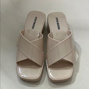 Steve Madden Cream Heels with Crisscross Straps